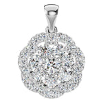 Load image into Gallery viewer, Floral Halo Diamond Pendant
