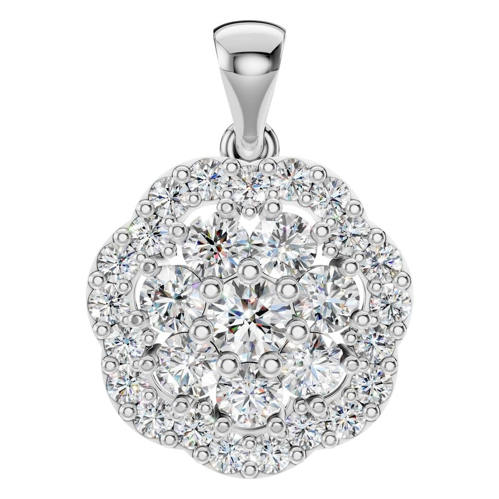 Floral Halo Diamond Pendant