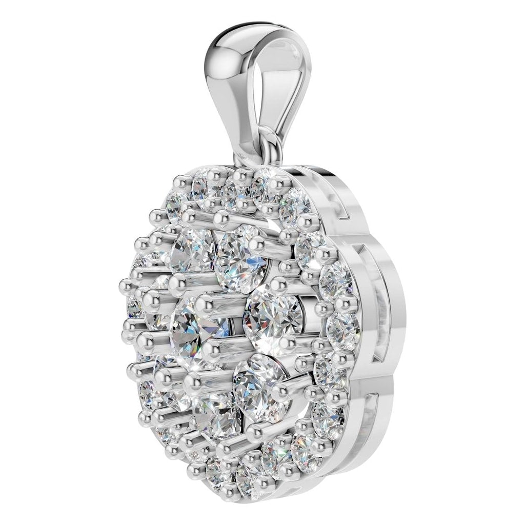 Floral Halo Diamond Pendant