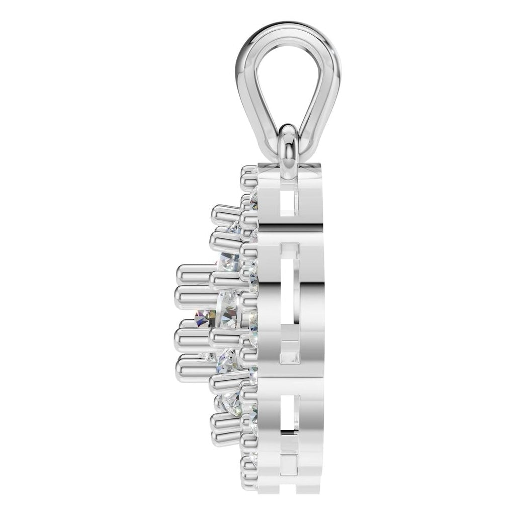 Floral Halo Diamond Pendant