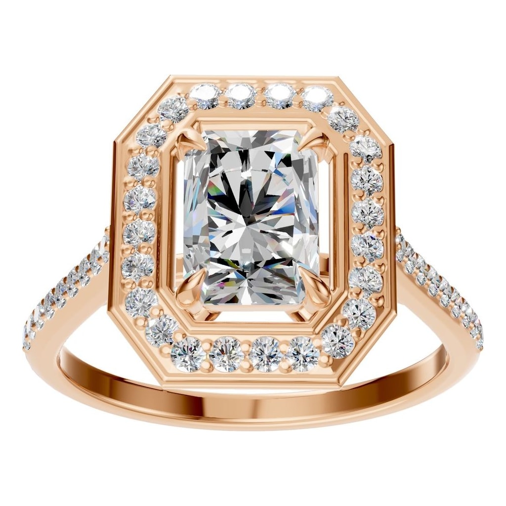 Emerald Double Halo Ring