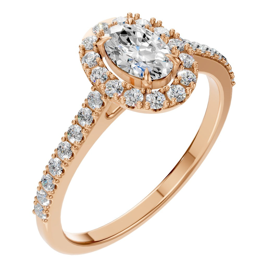 Oval Halo Ring - RI1895