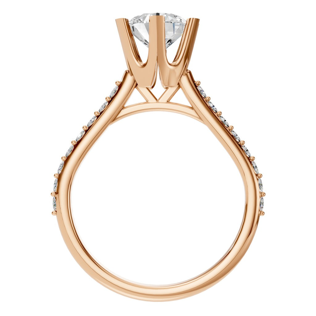 classic solitaire pave ring - RI2817