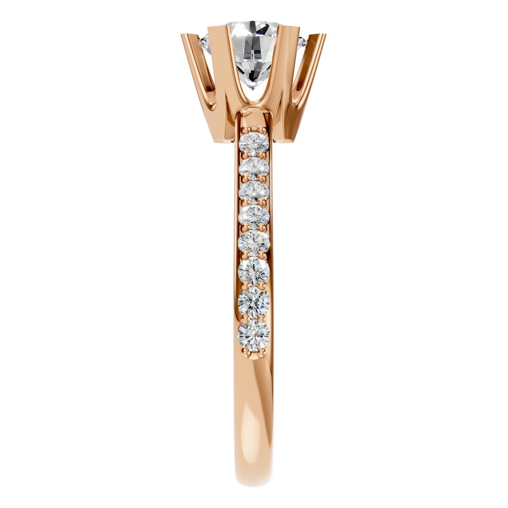 classic solitaire pave ring - RI2817