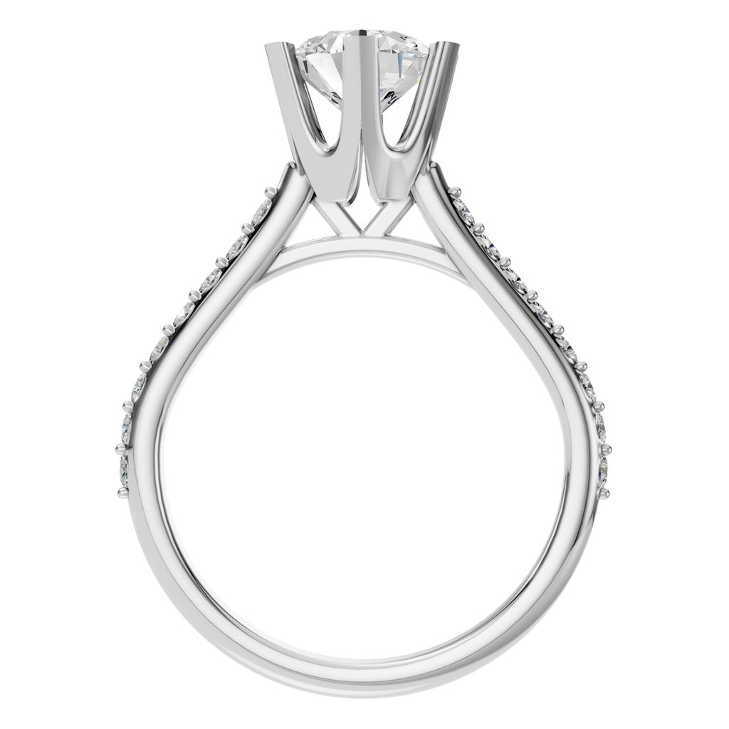 classic solitaire pave ring - RI2817