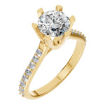Load image into Gallery viewer, classic solitaire pave ring - RI2817