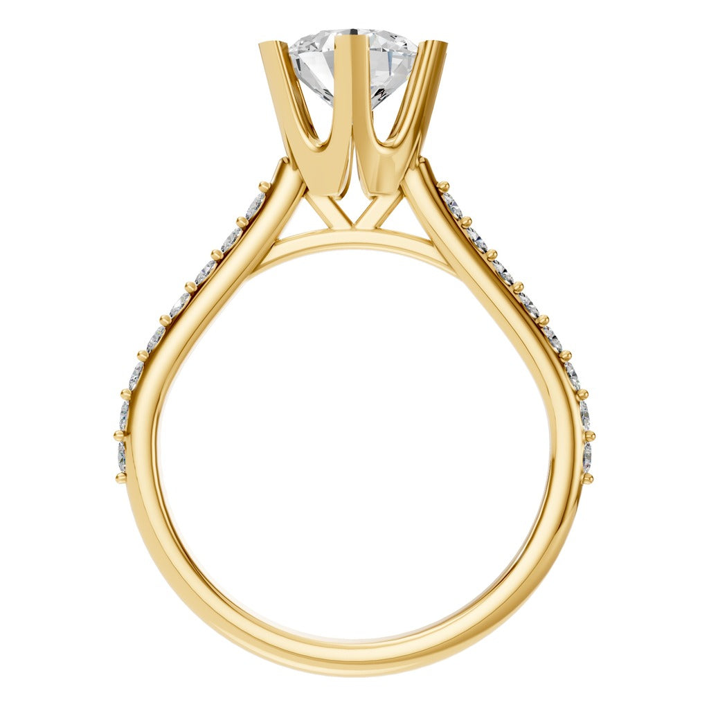 classic solitaire pave ring - RI2817