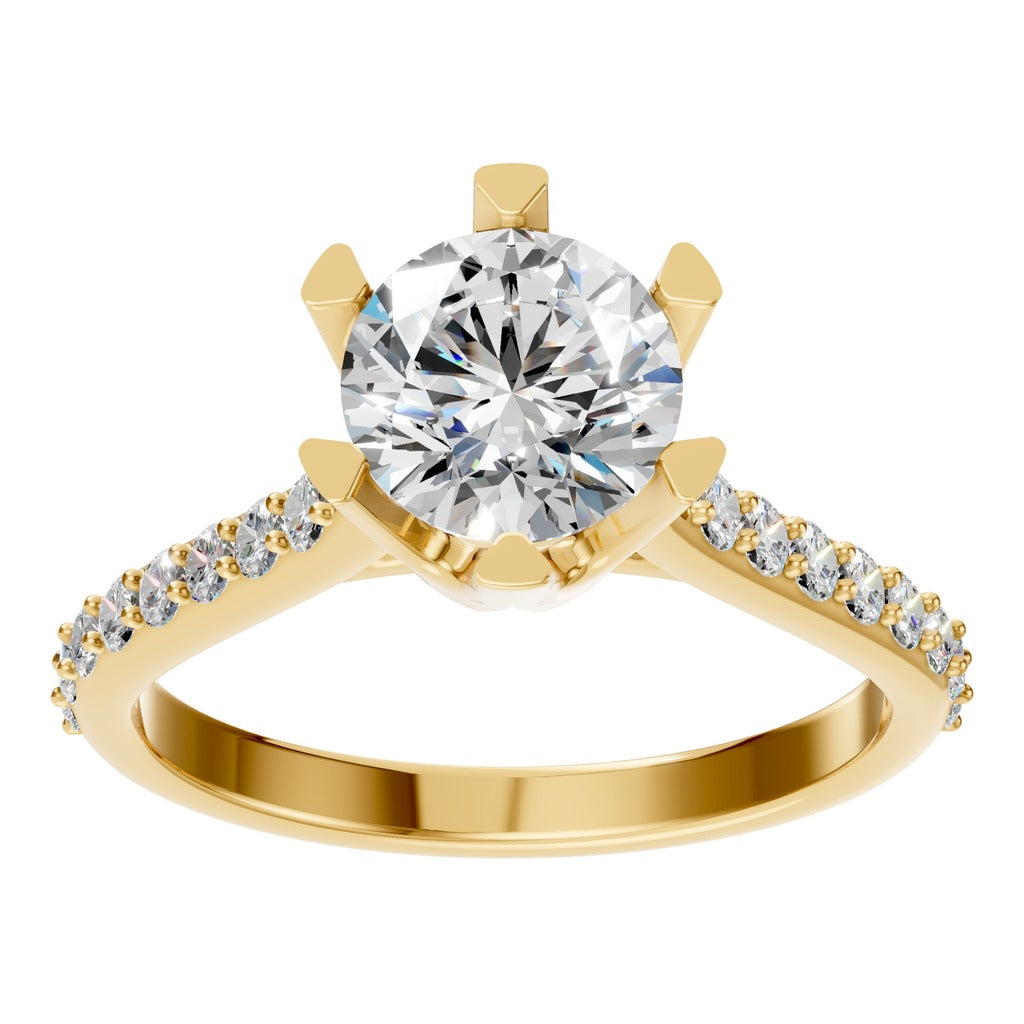 classic solitaire pave ring - RI2817