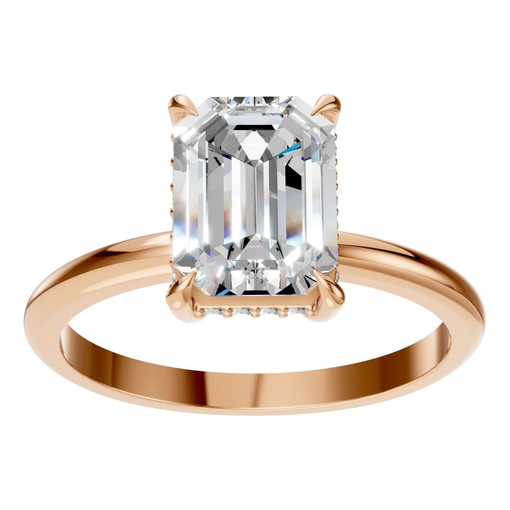 Emerald Pavé Halo Ring