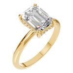Load image into Gallery viewer, Emerald Pavé Halo Ring