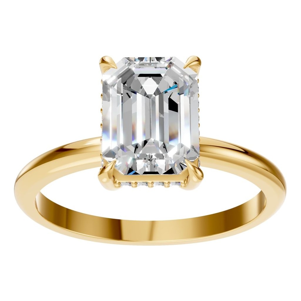 Emerald Pavé Halo Ring