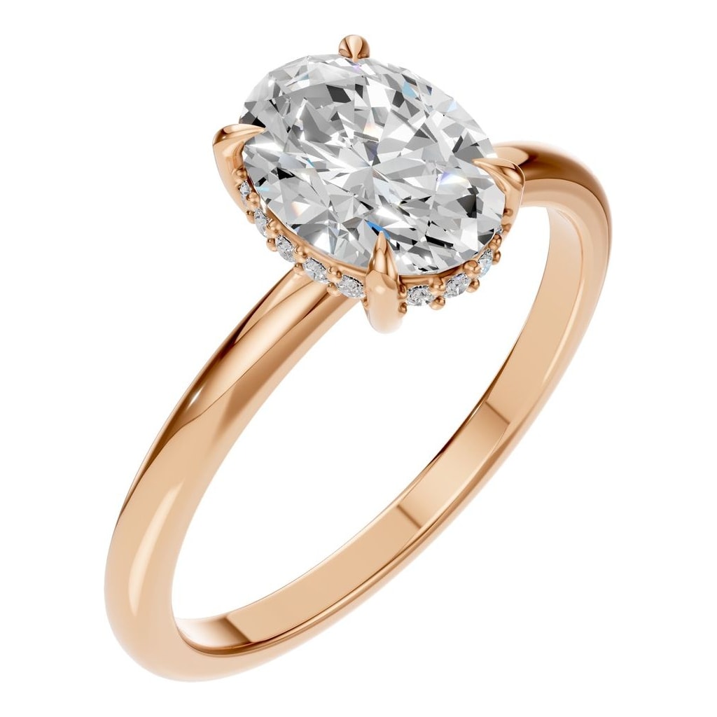 Soft Halo Oval Diamond Ring