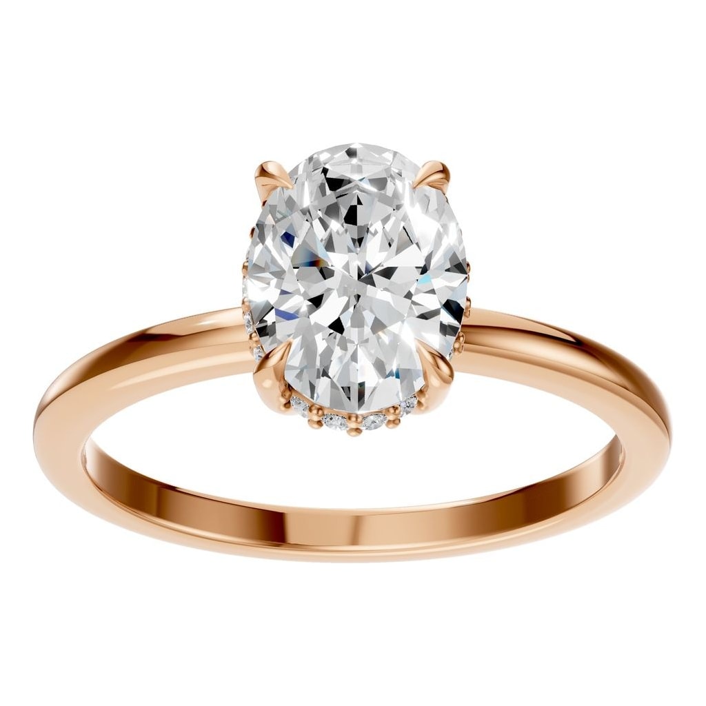 Soft Halo Oval Diamond Ring