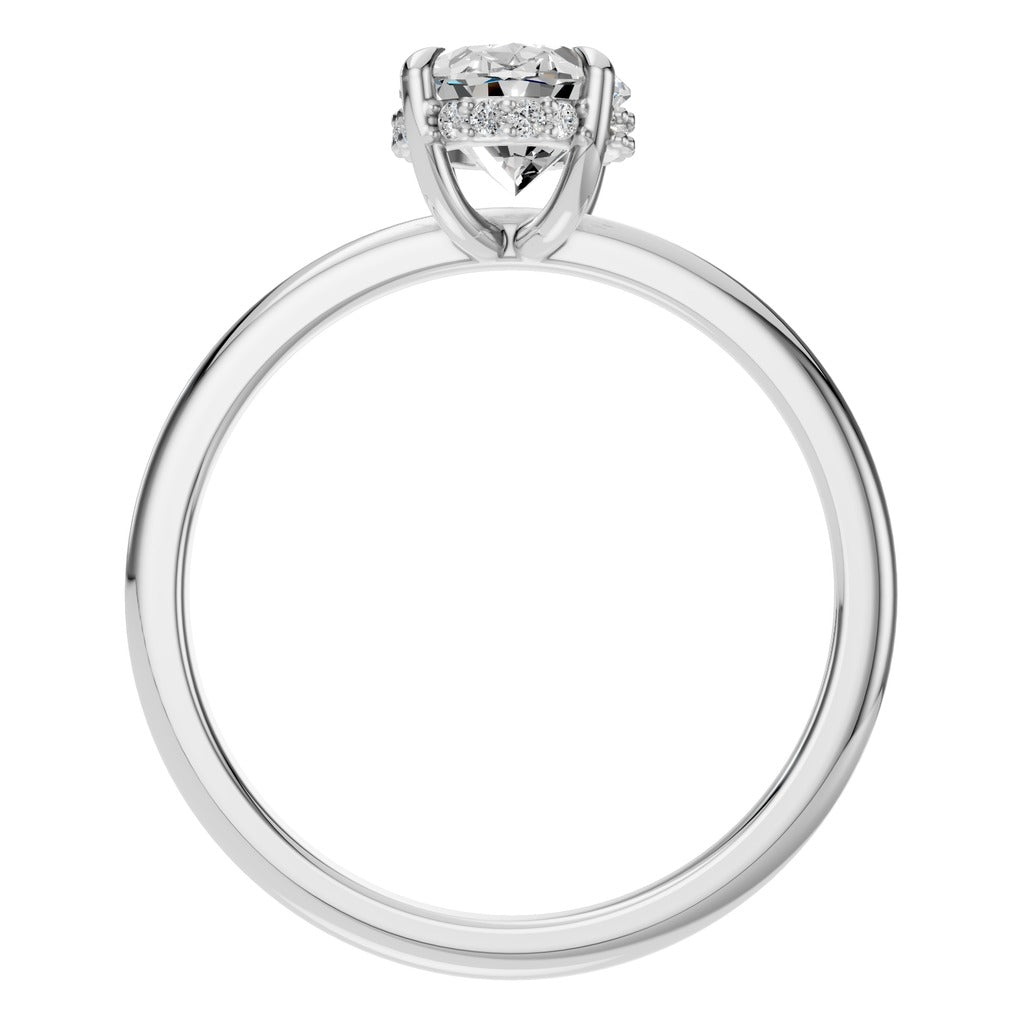 Soft Halo Oval Diamond Ring