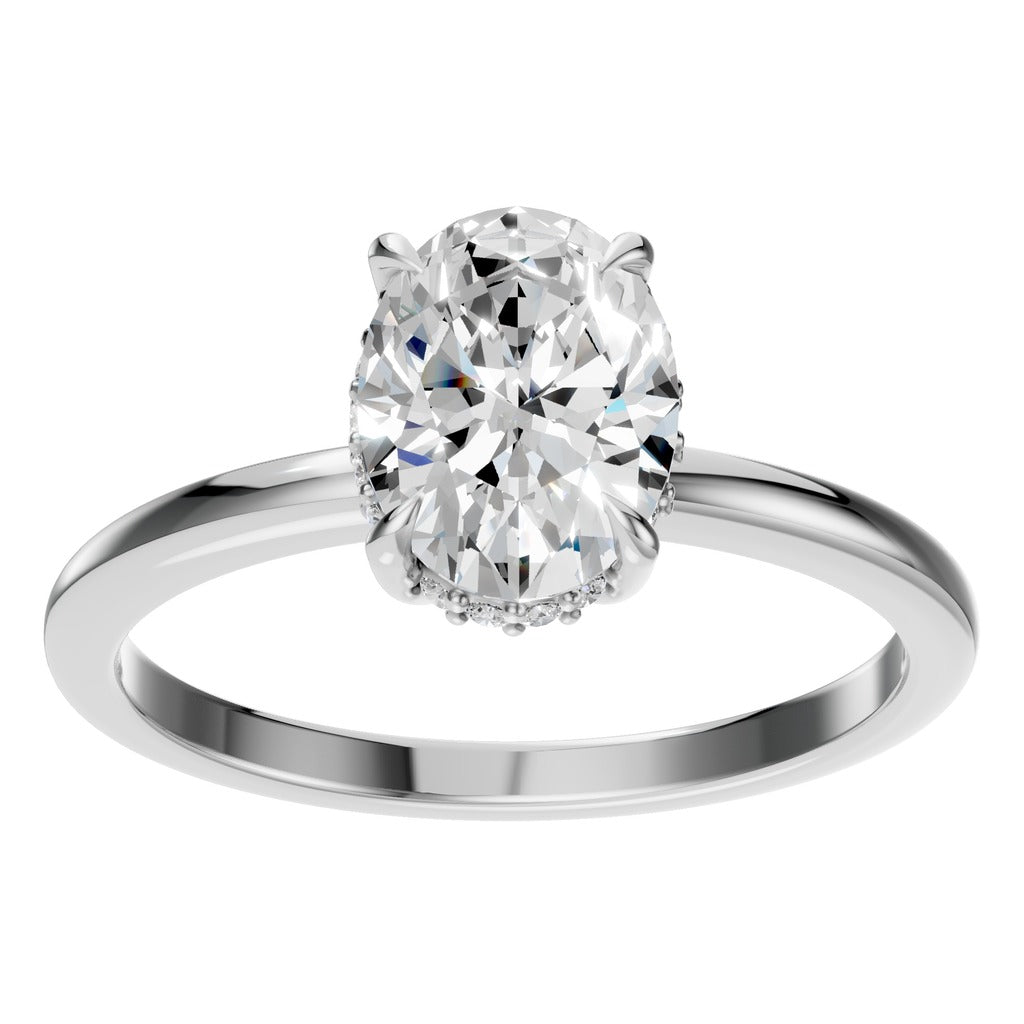 Soft Halo Oval Diamond Ring