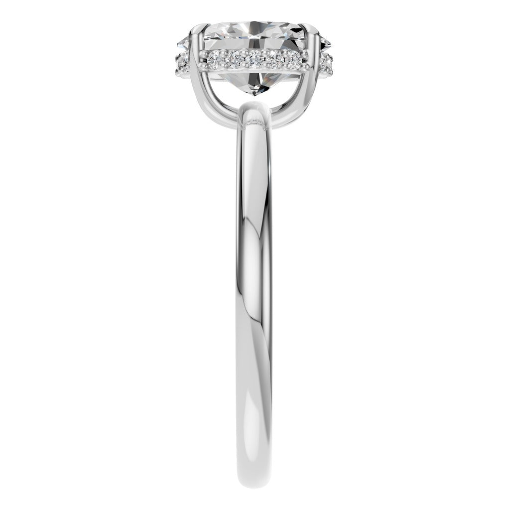 Soft Halo Oval Diamond Ring