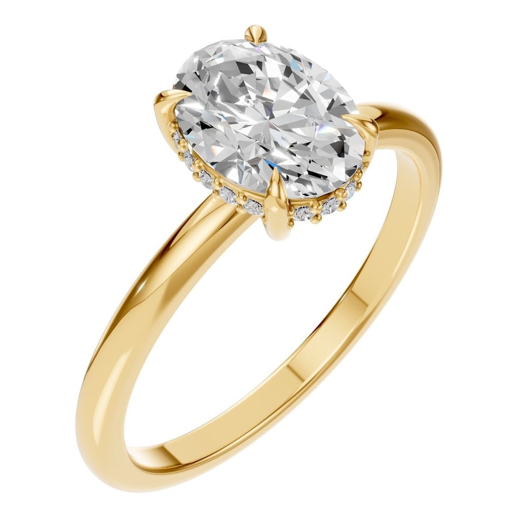 Soft Halo Oval Diamond Ring