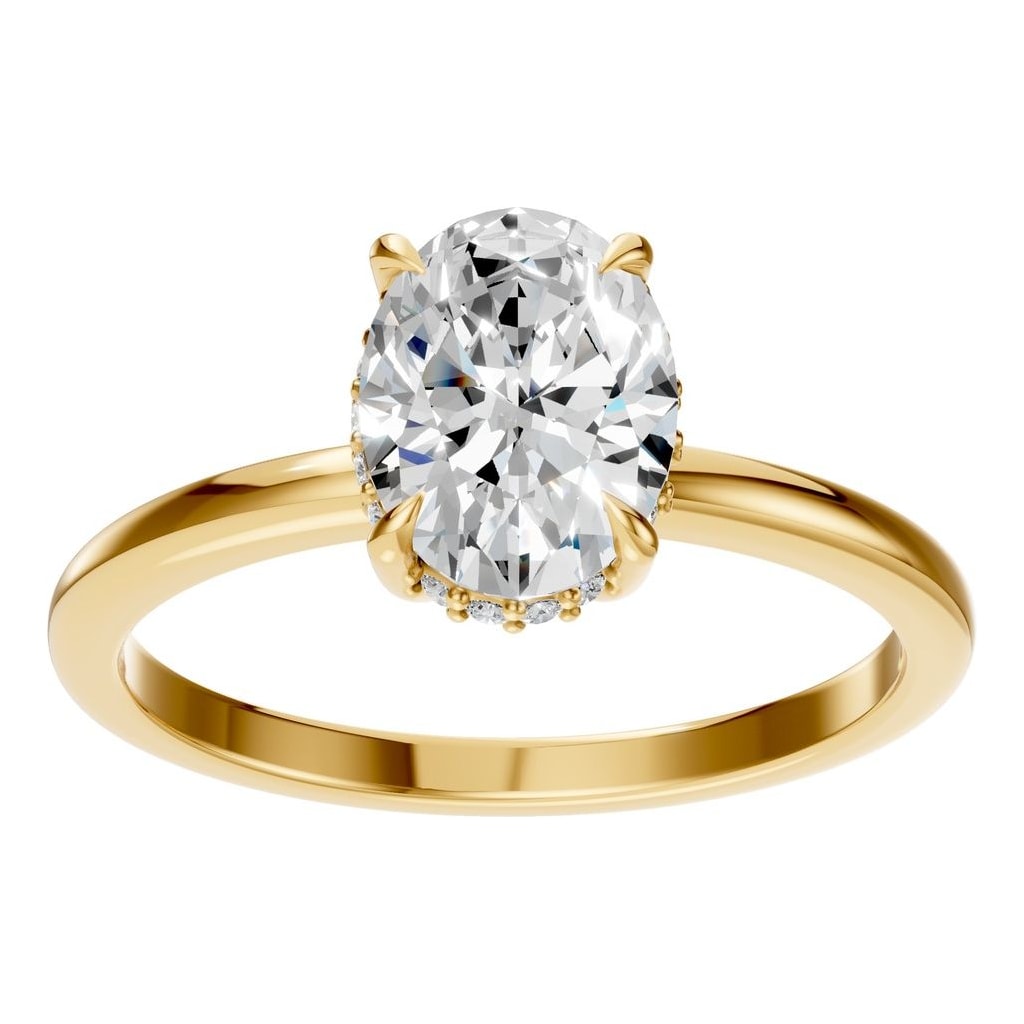 Soft Halo Oval Diamond Ring