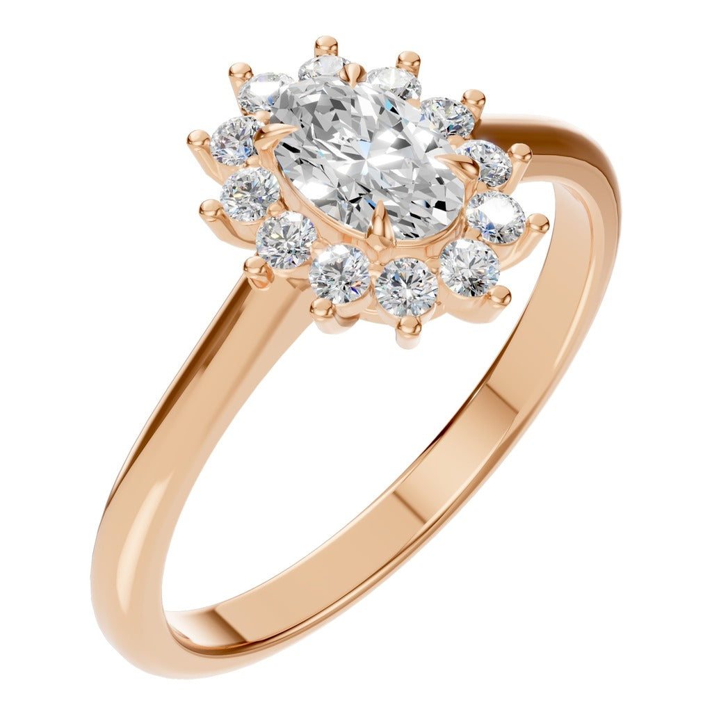 Oval Halo Blossom Ring - RI4917