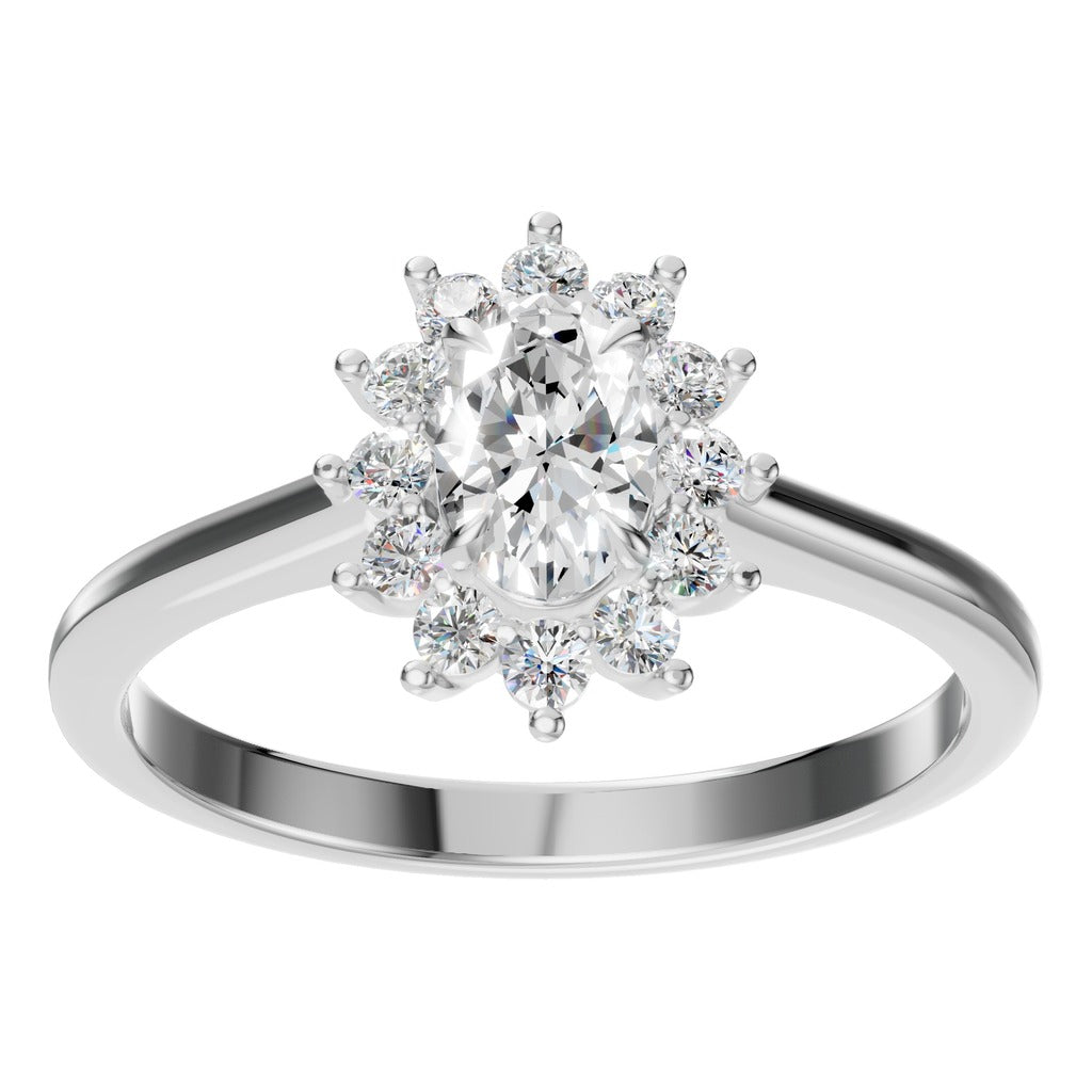 Oval Halo Blossom Ring - RI4917
