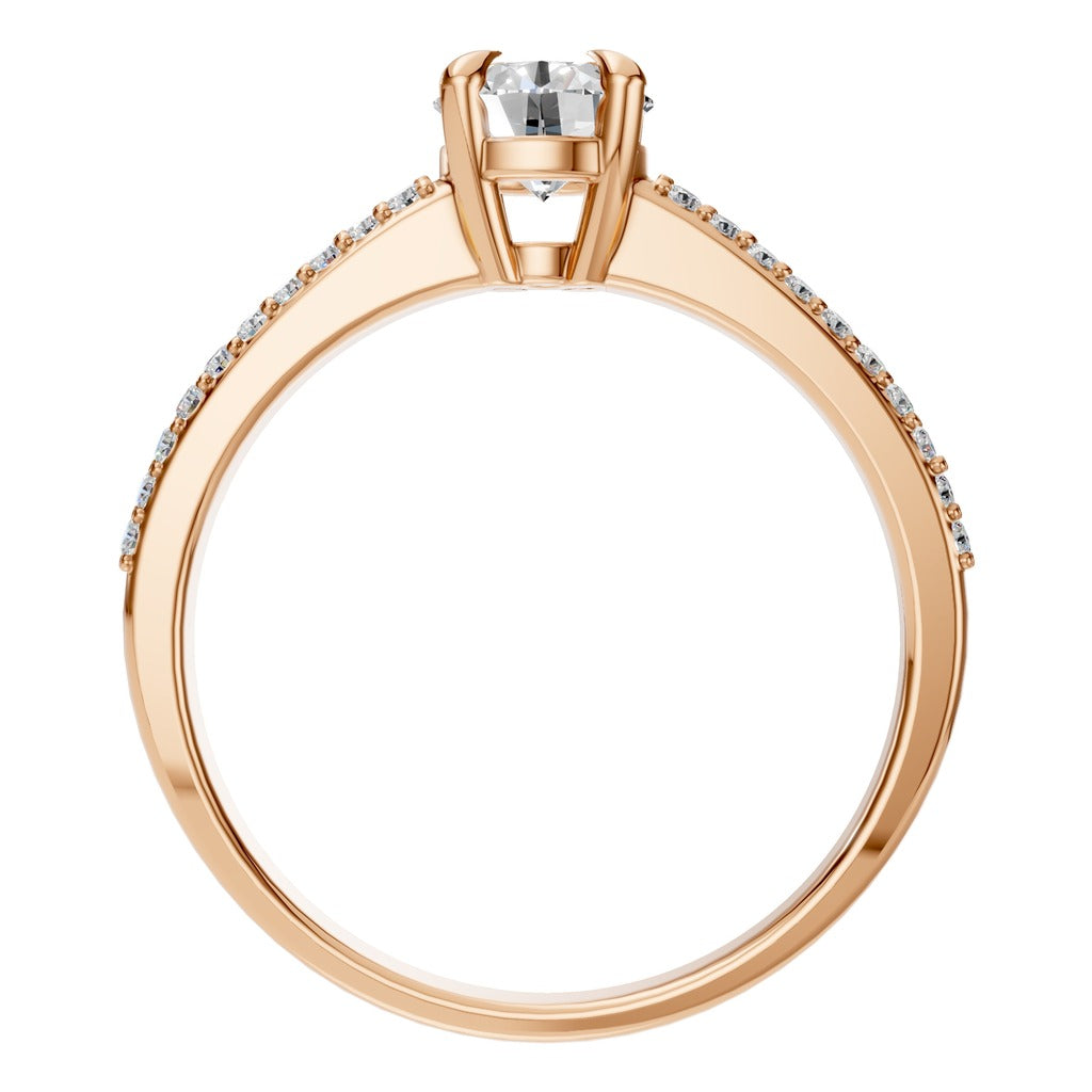 Double Pavé Solitaire Ring - RI5676