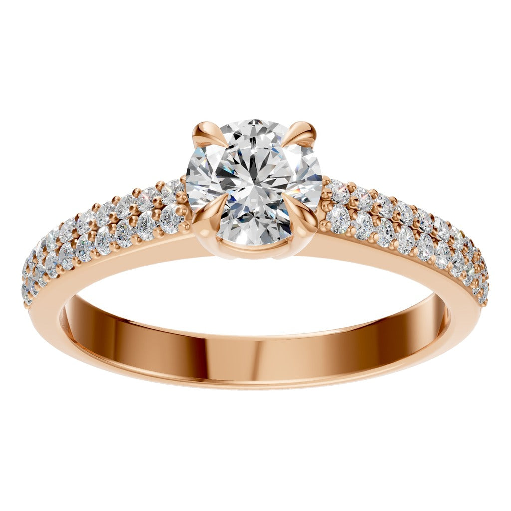 Double Pavé Solitaire Ring - RI5676