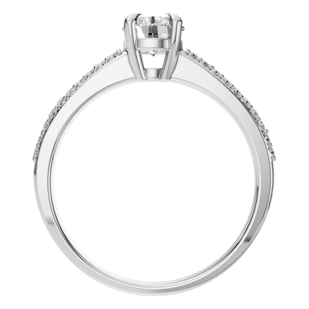 Double Pavé Solitaire Ring - RI5676