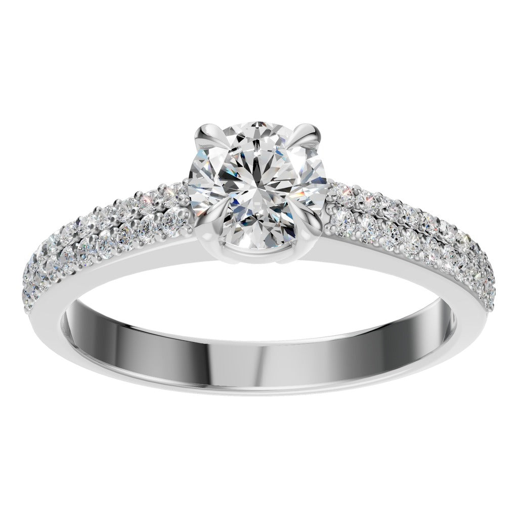 Double Pavé Solitaire Ring - RI5676