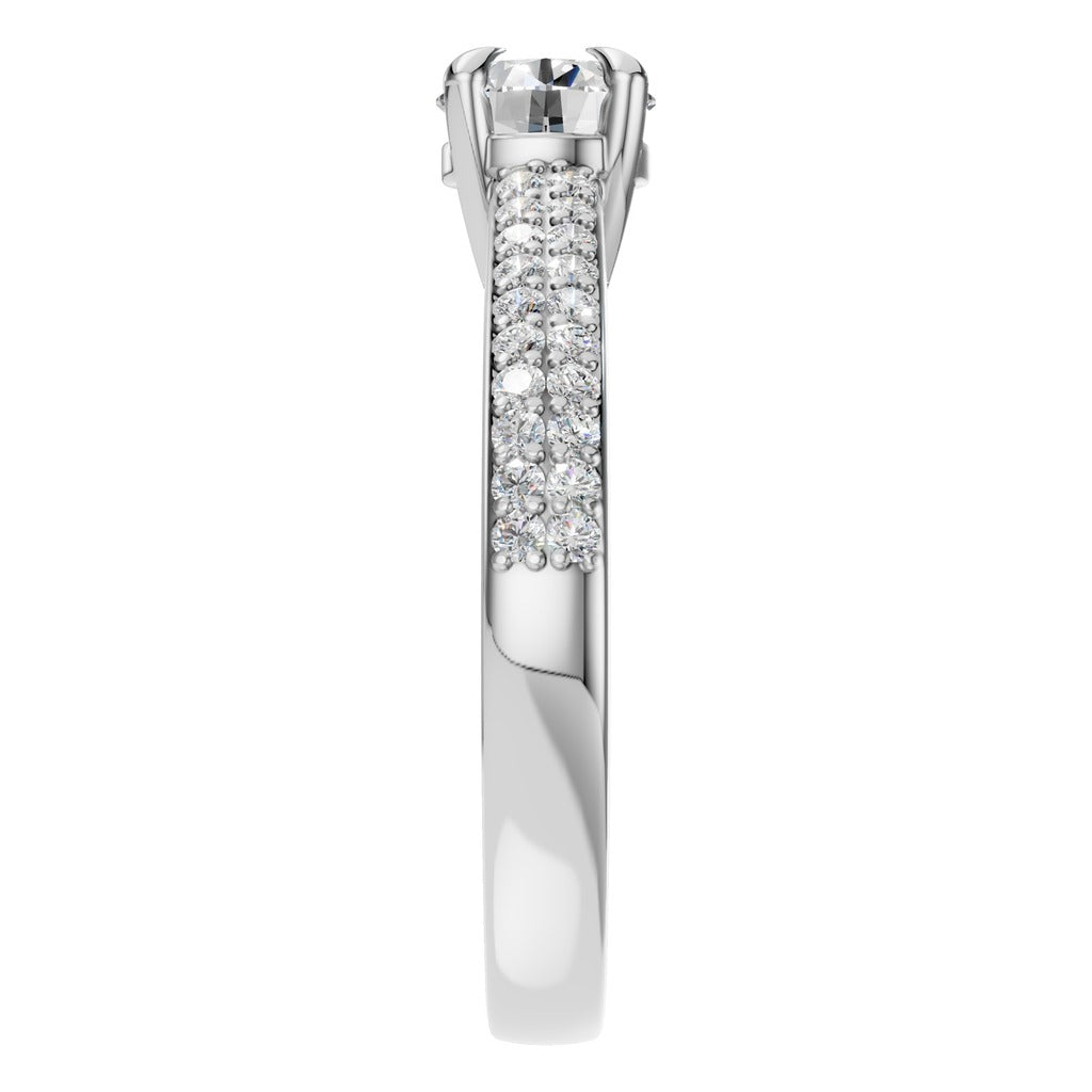 Double Pavé Solitaire Ring - RI5676