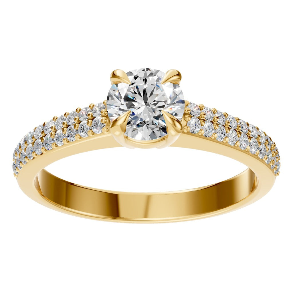 Double Pavé Solitaire Ring - RI5676