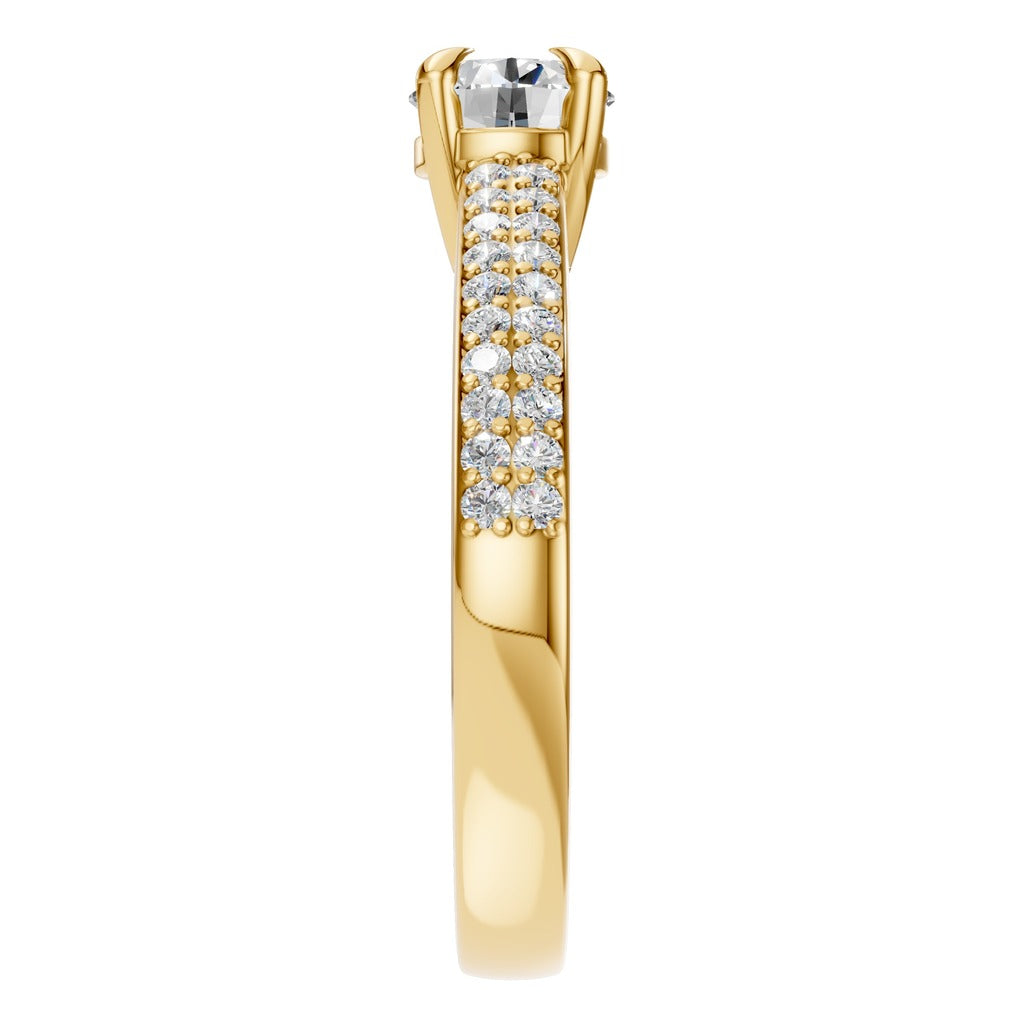 Double Pavé Solitaire Ring - RI5676