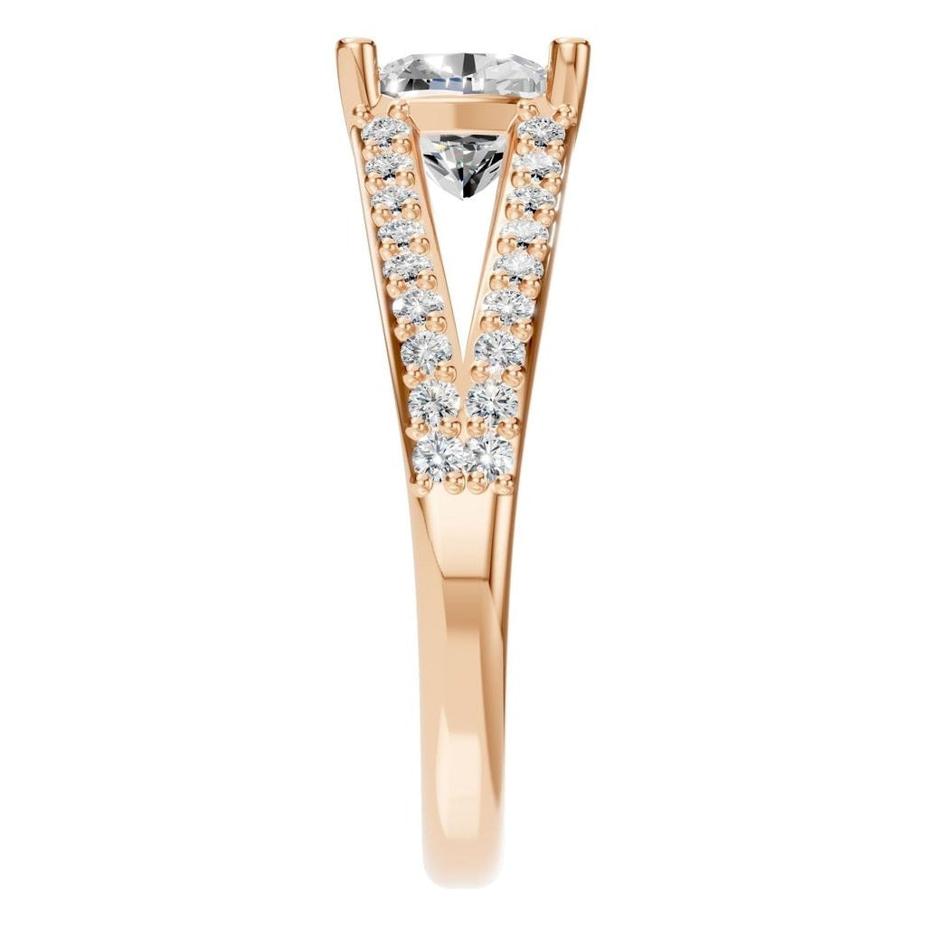Split Shank Cushion Diamond Ring - RI7623