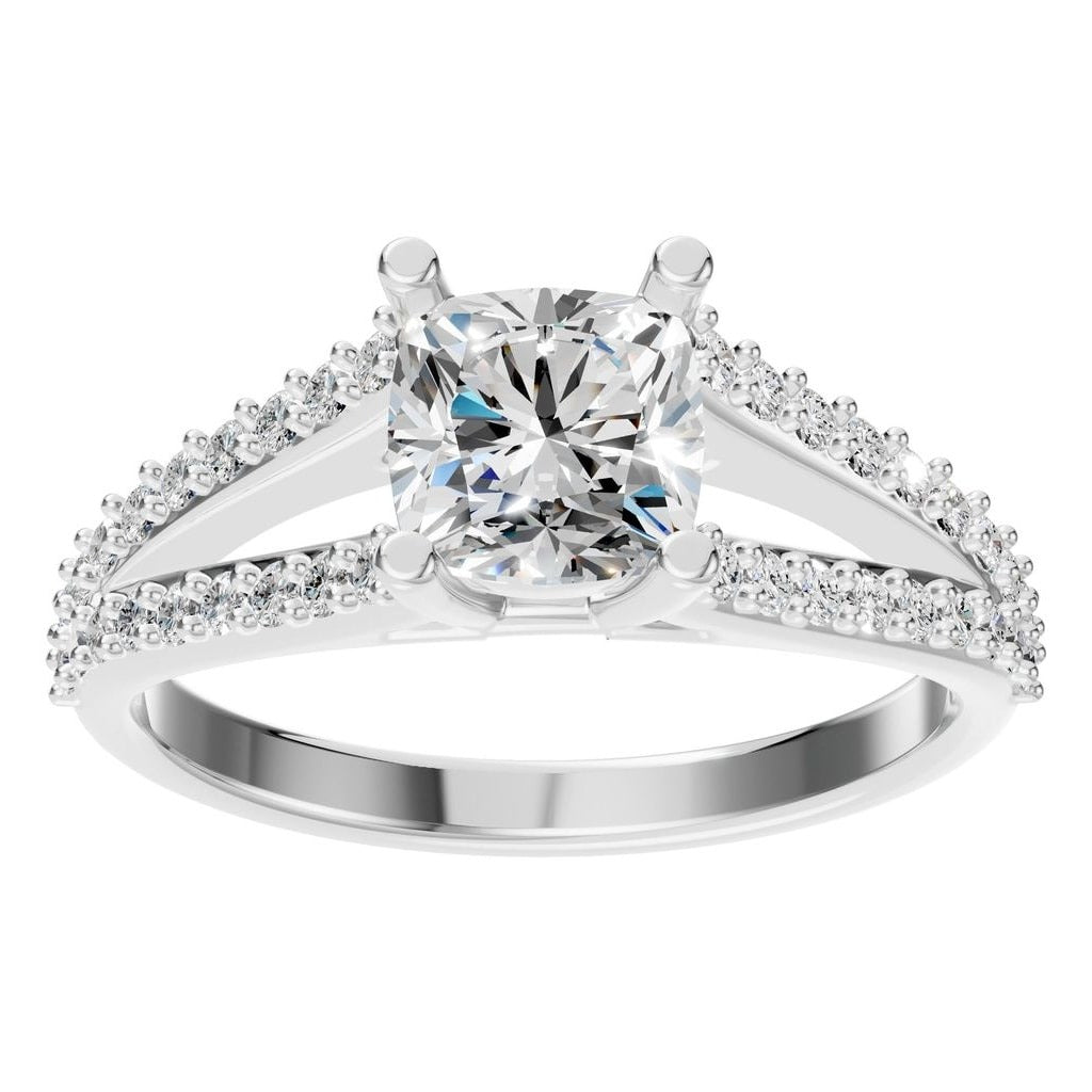 Split Shank Cushion Diamond Ring - RI7623