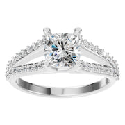 Split Shank Cushion Diamond Ring - RI7623