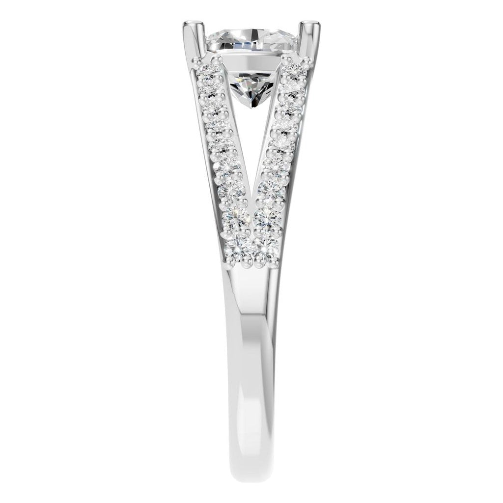 Split Shank Cushion Diamond Ring - RI7623