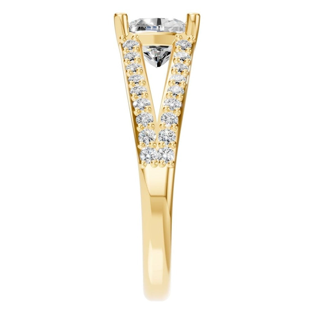 Split Shank Cushion Diamond Ring - RI7623