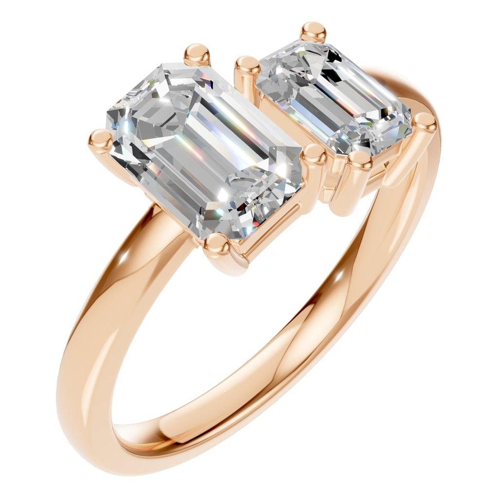 Two-Stone Emerald-Cut Diamond Ring