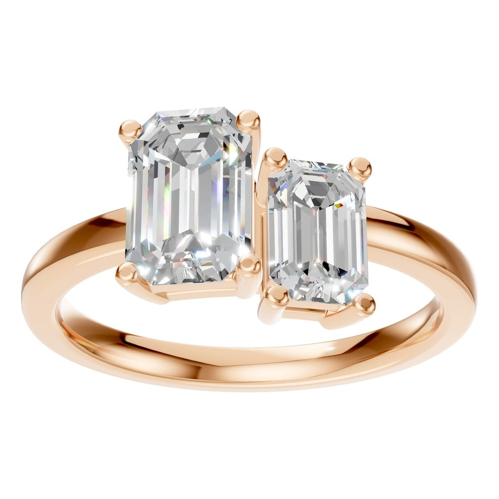 Two-Stone Emerald-Cut Diamond Ring