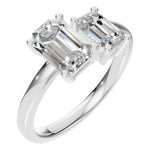 Load image into Gallery viewer, Two-Stone Emerald-Cut Diamond Ring