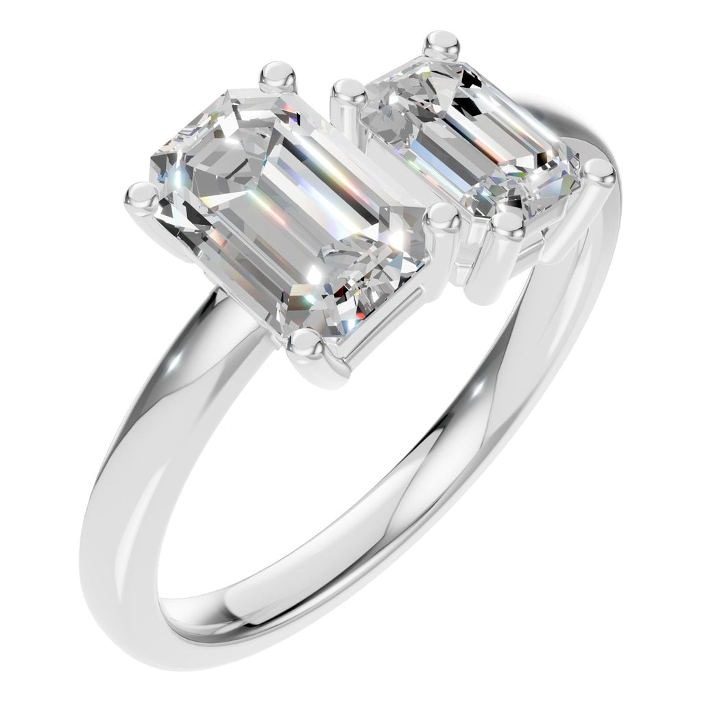Two-Stone Emerald-Cut Diamond Ring