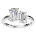 Load image into Gallery viewer, Two-Stone Emerald-Cut Diamond Ring