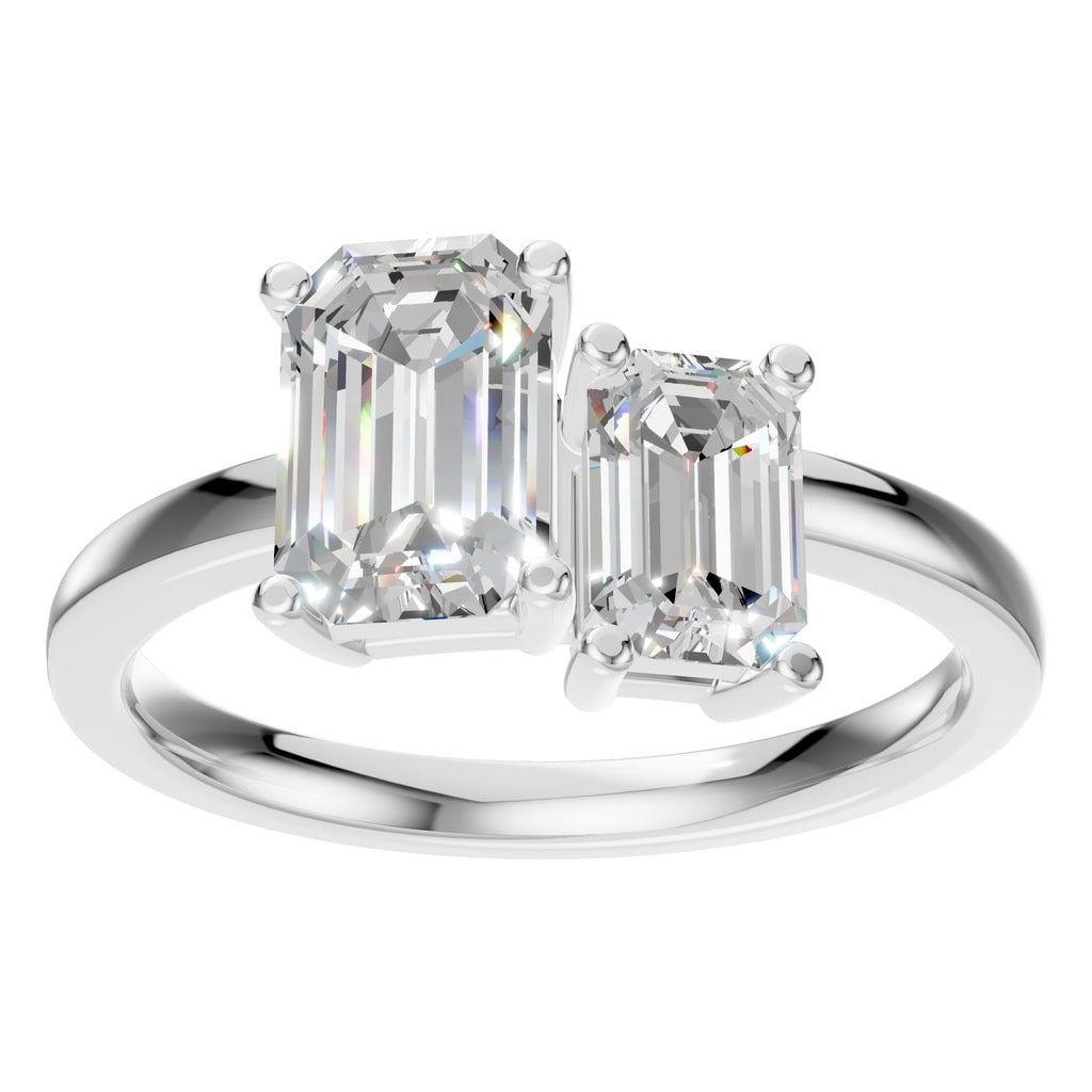 Two-Stone Emerald-Cut Diamond Ring